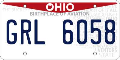 OH license plate GRL6058