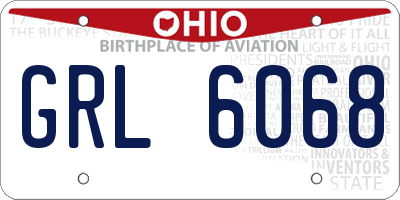 OH license plate GRL6068