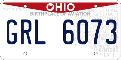 OH license plate GRL6073