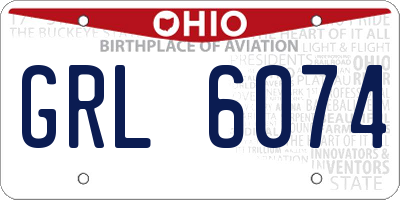 OH license plate GRL6074