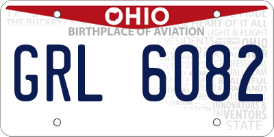 OH license plate GRL6082