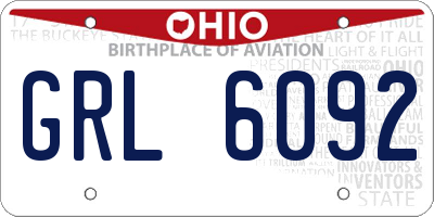 OH license plate GRL6092