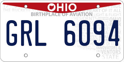 OH license plate GRL6094