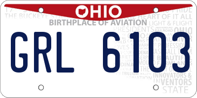 OH license plate GRL6103