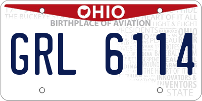 OH license plate GRL6114