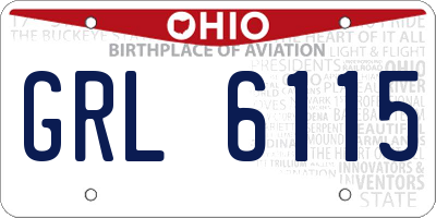 OH license plate GRL6115