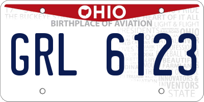 OH license plate GRL6123