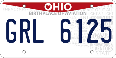 OH license plate GRL6125