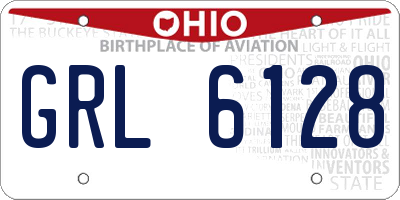 OH license plate GRL6128