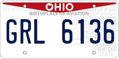 OH license plate GRL6136