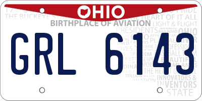 OH license plate GRL6143