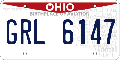 OH license plate GRL6147