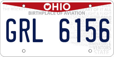 OH license plate GRL6156