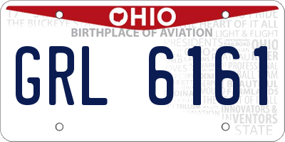 OH license plate GRL6161