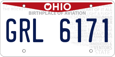 OH license plate GRL6171