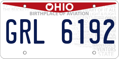 OH license plate GRL6192