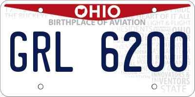 OH license plate GRL6200