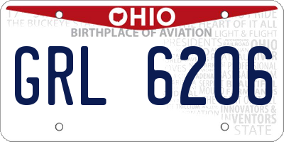 OH license plate GRL6206