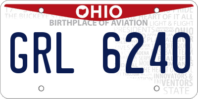 OH license plate GRL6240