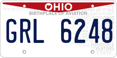 OH license plate GRL6248