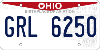 OH license plate GRL6250