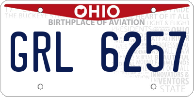 OH license plate GRL6257