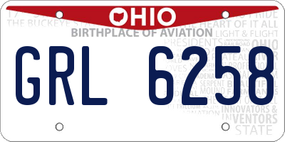 OH license plate GRL6258