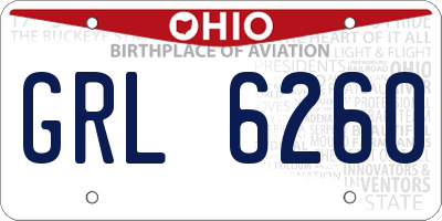 OH license plate GRL6260