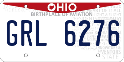 OH license plate GRL6276