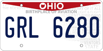 OH license plate GRL6280