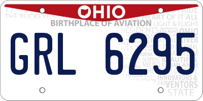 OH license plate GRL6295