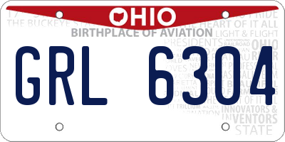OH license plate GRL6304