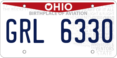 OH license plate GRL6330