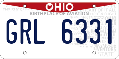 OH license plate GRL6331