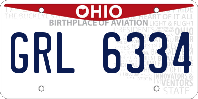 OH license plate GRL6334