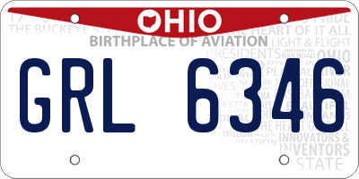OH license plate GRL6346