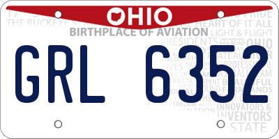 OH license plate GRL6352