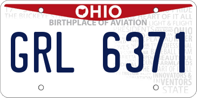 OH license plate GRL6371