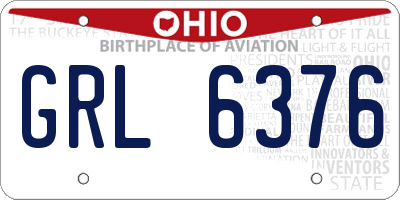 OH license plate GRL6376