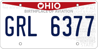OH license plate GRL6377