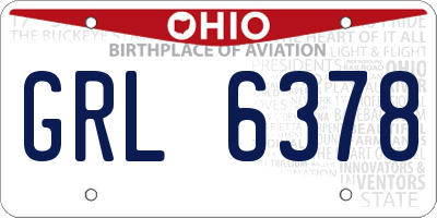 OH license plate GRL6378
