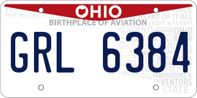 OH license plate GRL6384