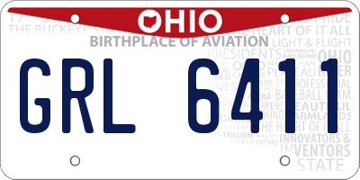 OH license plate GRL6411