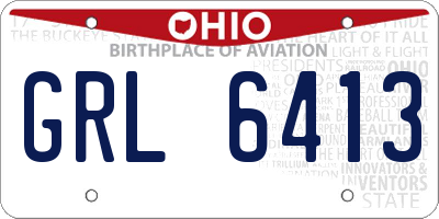 OH license plate GRL6413