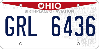 OH license plate GRL6436
