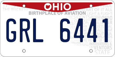 OH license plate GRL6441