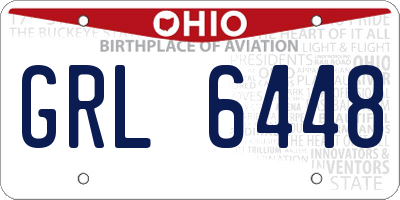 OH license plate GRL6448