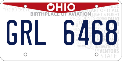 OH license plate GRL6468