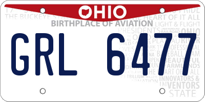 OH license plate GRL6477