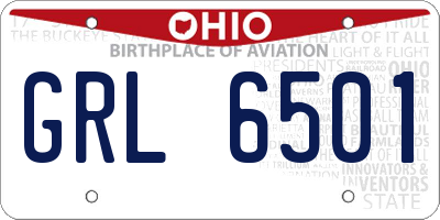 OH license plate GRL6501